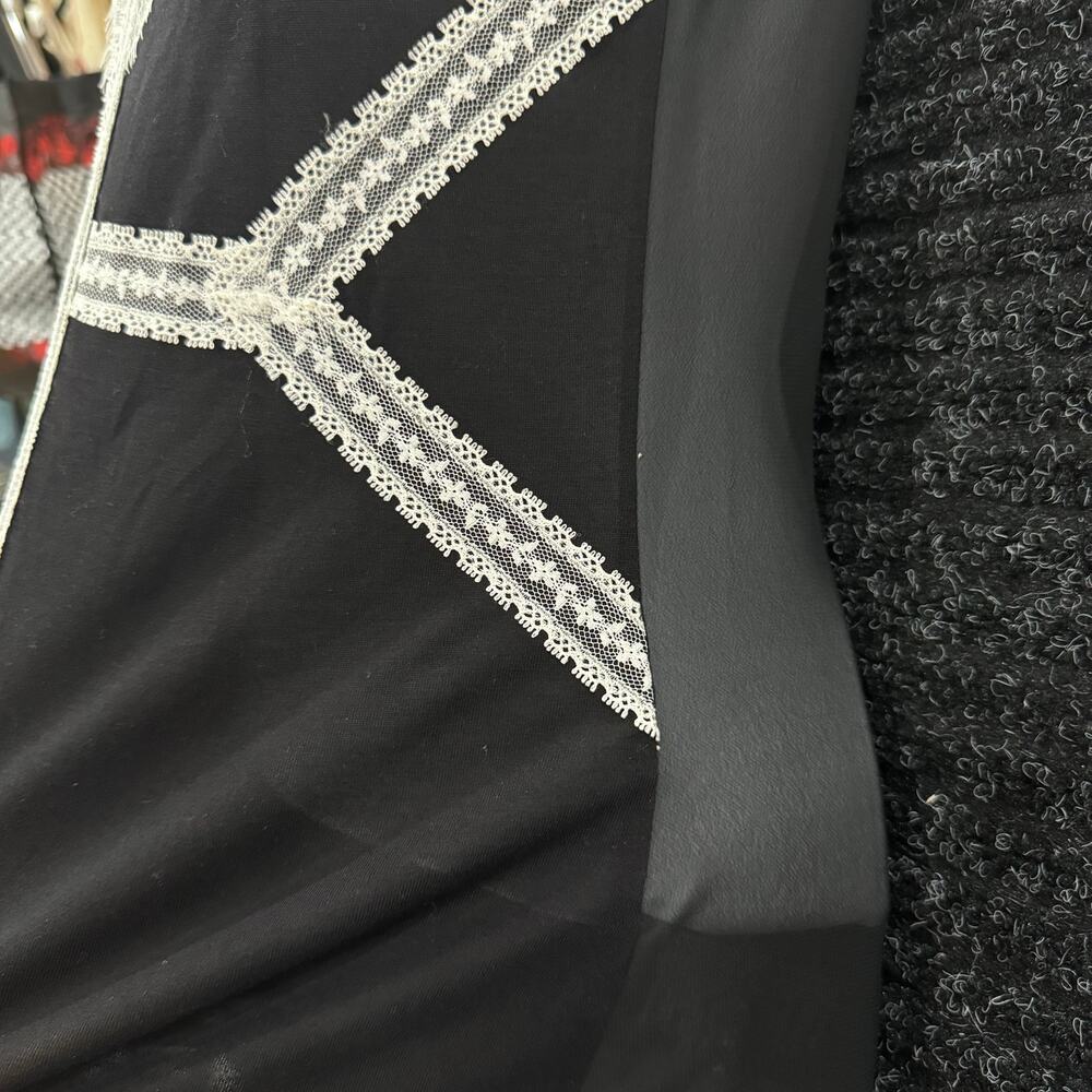 Karen Millen White Lace Tank Top Size 2 Romantic Sheer Black - Picture 8 of 10